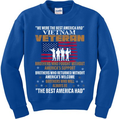 Veterans Day Gift Vietnam Veteran The Best America Had Funny Gift Kids Sweatshirt