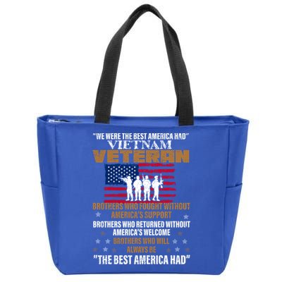 Veterans Day Gift Vietnam Veteran The Best America Had Funny Gift Zip Tote Bag