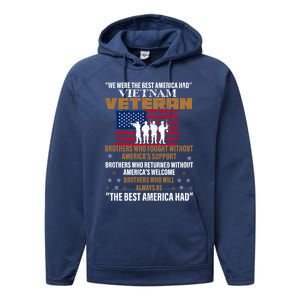 Veterans Day Gift Vietnam Veteran The Best America Had Funny Gift Performance Fleece Hoodie