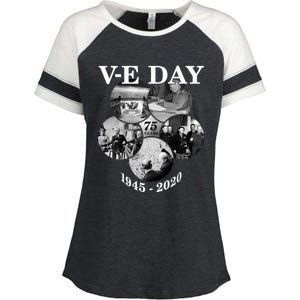 Vgifte Day Gift 75th Anniversary (5) Funny Gift Enza Ladies Jersey Colorblock Tee