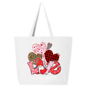 Valentine's Day Gnome Love 5th Grade Teacher Funny Gift 25L Jumbo Tote