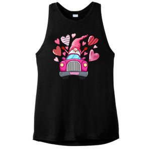 Valentines Day Gnome Heart Truck Ladies PosiCharge Tri-Blend Wicking Tank