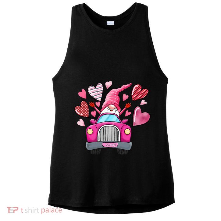 Valentines Day Gnome Heart Truck Ladies PosiCharge Tri-Blend Wicking Tank