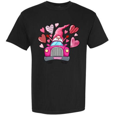 Valentines Day Gnome Heart Truck Garment-Dyed Heavyweight T-Shirt