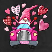 Valentines Day Gnome Heart Truck 7 Panel Mesh Trucker Snapback Hat