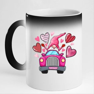 Valentines Day Gnome Heart Truck 11oz Black Color Changing Mug