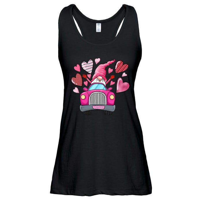 Valentines Day Gnome Heart Truck Ladies Essential Flowy Tank