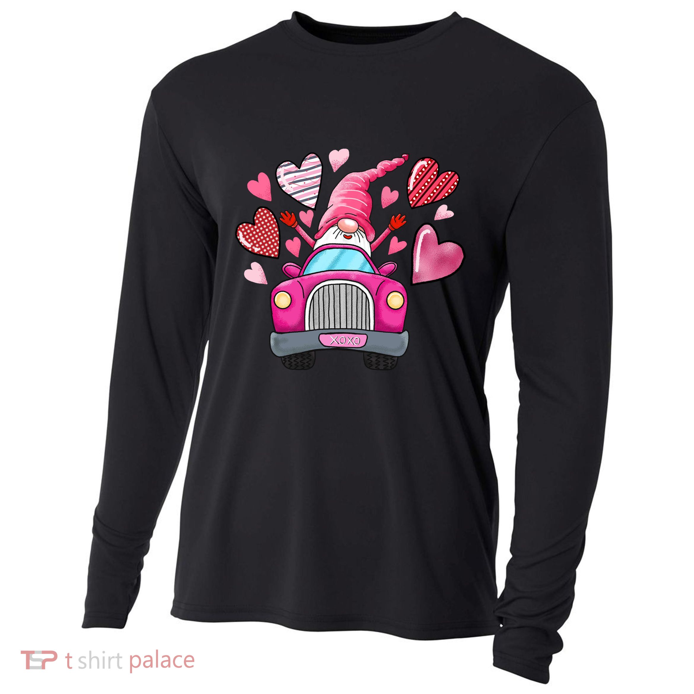 Valentines Day Gnome Heart Truck Cooling Performance Long Sleeve Crew