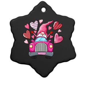 Valentines Day Gnome Heart Truck Ceramic Star Ornament