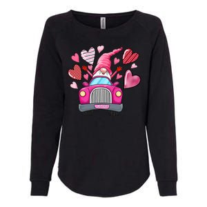 Valentines Day Gnome Heart Truck Womens California Wash Sweatshirt