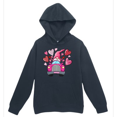 Valentines Day Gnome Heart Truck Urban Pullover Hoodie