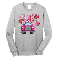 Valentines Day Gnome Heart Truck Long Sleeve Shirt