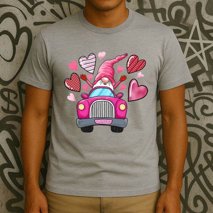 Valentines Day Gnome Heart Truck T-Shirt