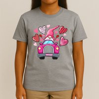 Valentines Day Gnome Heart Truck T-Shirt