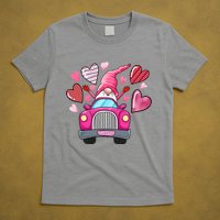 Valentines Day Gnome Heart Truck T-Shirt