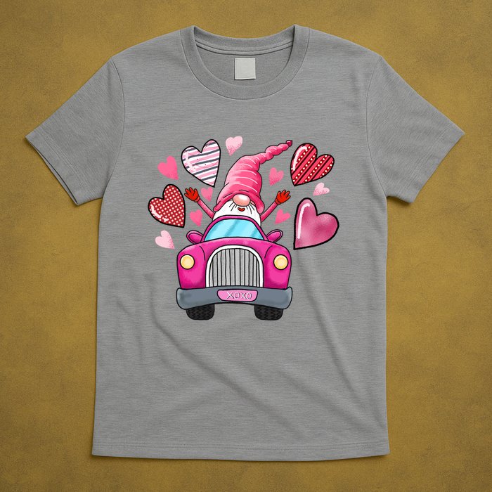 Valentines Day Gnome Heart Truck T-Shirt