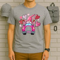 Valentines Day Gnome Heart Truck T-Shirt