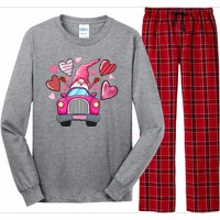 Valentines Day Gnome Heart Truck Long Sleeve Pajama Set