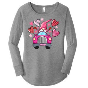 Valentines Day Gnome Heart Truck Women's Perfect Tri Tunic Long Sleeve Shirt