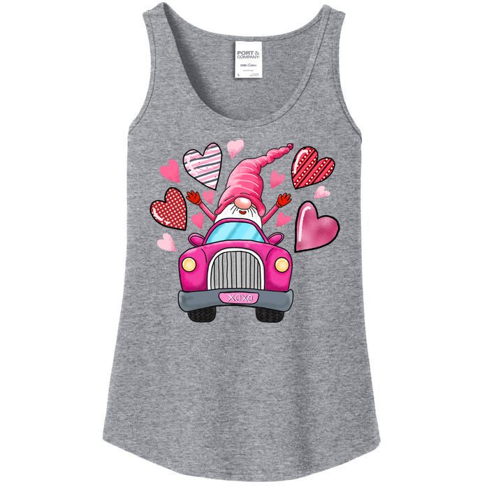 Valentines Day Gnome Heart Truck Ladies Essential Tank