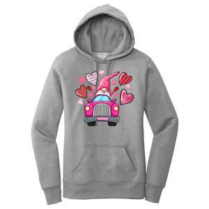 Valentines Day Gnome Heart Truck Women's Pullover Hoodie