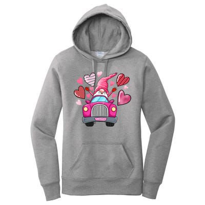 Valentines Day Gnome Heart Truck Women's Pullover Hoodie