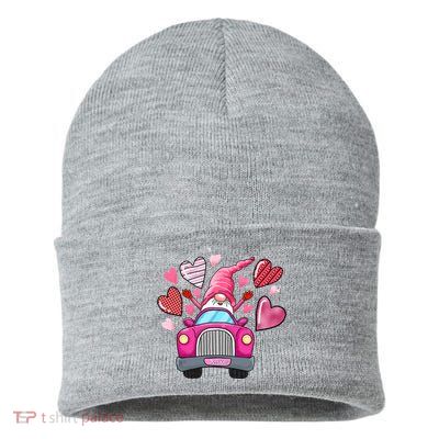 Valentines Day Gnome Heart Truck Sustainable Knit Beanie