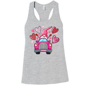 Valentines Day Gnome Heart Truck Women's Racerback Tank