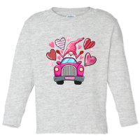 Valentines Day Gnome Heart Truck Toddler Long Sleeve Shirt