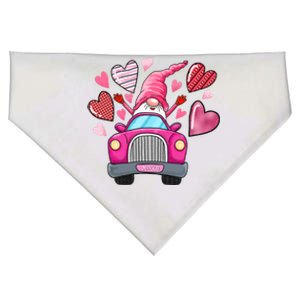 Valentines Day Gnome Heart Truck USA-Made Doggie Bandana