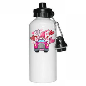 Valentines Day Gnome Heart Truck Aluminum Water Bottle