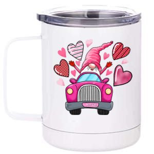 Valentines Day Gnome Heart Truck 12 oz Stainless Steel Tumbler Cup