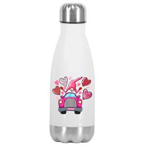 Valentines Day Gnome Heart Truck Stainless Steel Insulated Water Bottle