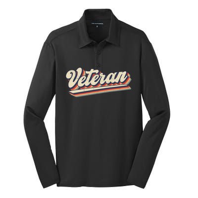 Veterans Day Great Gift Silk Touch Performance Long Sleeve Polo