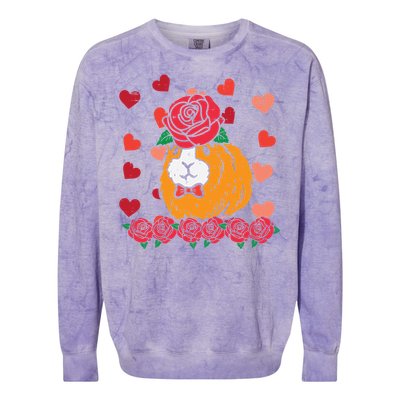 Valentines Day Guinea Pig Cute Pet Gift Colorblast Crewneck Sweatshirt