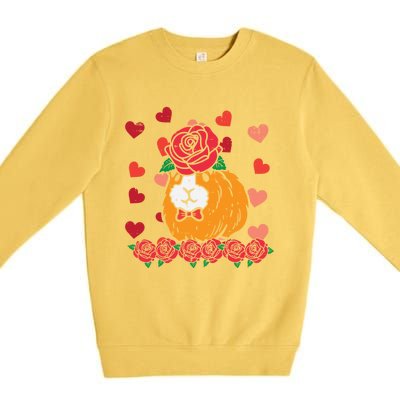 Valentines Day Guinea Pig Cute Pet Gift Premium Crewneck Sweatshirt