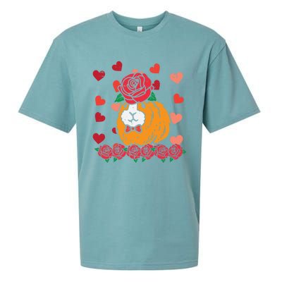 Valentines Day Guinea Pig Cute Pet Gift Sueded Cloud Jersey T-Shirt