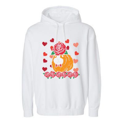 Valentines Day Guinea Pig Cute Pet Gift Garment-Dyed Fleece Hoodie