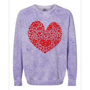 Valentines Day Gift Red Hearts Cute Vgiftday Love Couple Gift Colorblast Crewneck Sweatshirt