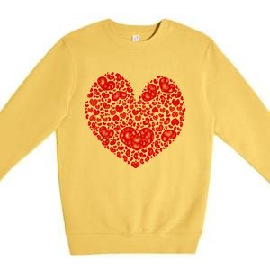 Valentines Day Gift Red Hearts Cute Vgiftday Love Couple Gift Premium Crewneck Sweatshirt