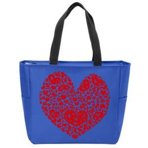 Valentines Day Gift Red Hearts Cute Vgiftday Love Couple Gift Zip Tote Bag