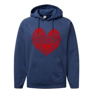 Valentines Day Gift Red Hearts Cute Vgiftday Love Couple Gift Performance Fleece Hoodie