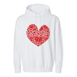 Valentines Day Gift Red Hearts Cute Vgiftday Love Couple Gift Garment-Dyed Fleece Hoodie