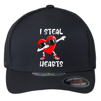 Valentines Day Gift Love Dabbing Heart Cool Gift Flexfit Unipanel Trucker Cap