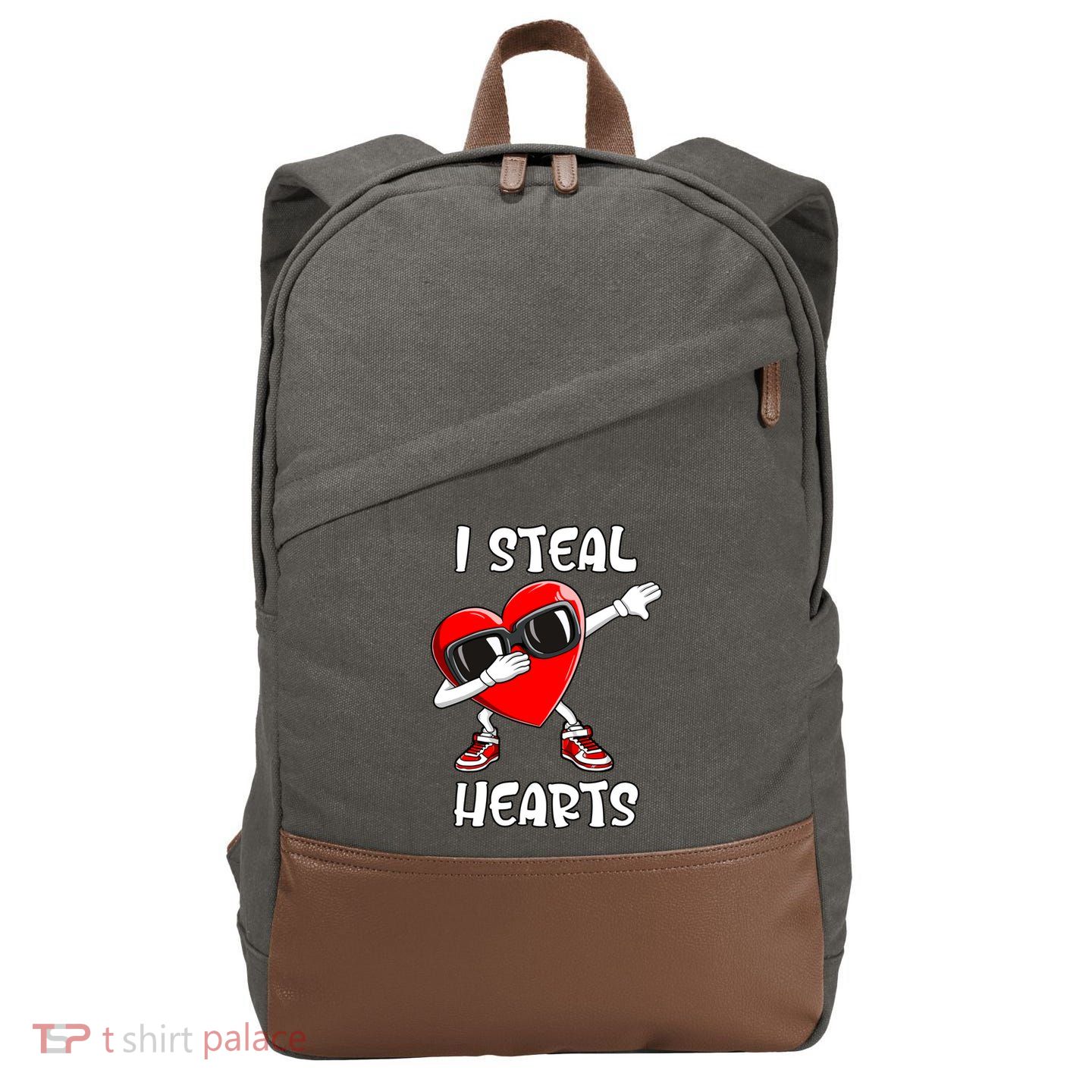 Valentines Day Gift Love Dabbing Heart Cool Gift Cotton Canvas Backpack