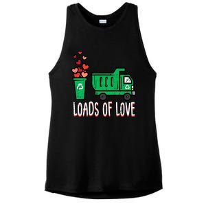 Valentines Day Garbage Truck Loads Of Love Ladies PosiCharge Tri-Blend Wicking Tank