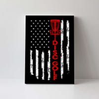 Vintage Disc Golf Basket American Flag Canvas