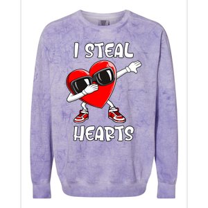 Valentines Day Gift Love Dabbing Heart Meaningful Gift Colorblast Crewneck Sweatshirt