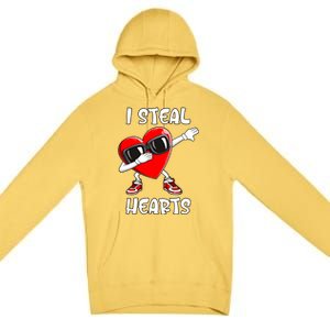 Valentines Day Gift Love Dabbing Heart Meaningful Gift Premium Pullover Hoodie