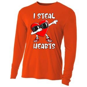 Valentines Day Gift Love Dabbing Heart Meaningful Gift Cooling Performance Long Sleeve Crew